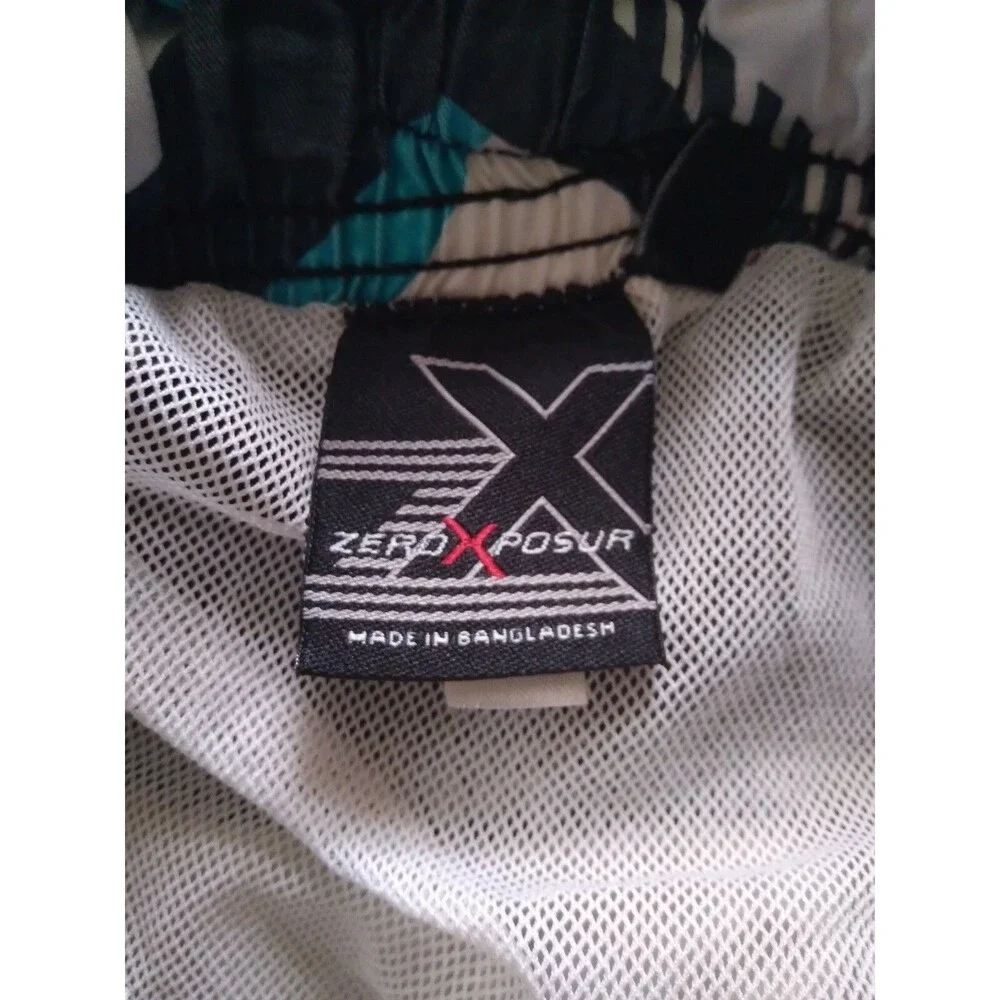 ZeroXposur Boys M 10 12 Swim Trunks Surf Board Shorts Skater Emerald Green Loud